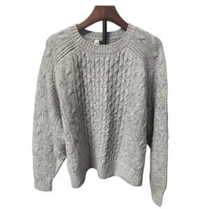 Universal Thread Crewneck Chunky Sweater Womens XL Gray Flecks of Brown Wool NWT